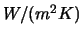 $W/(m^2 K)$