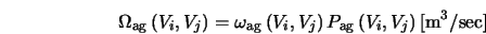  \Omega_{\rm ag} \left( V_i , V_j \right) = \omega_{\rm ag} \... ... P_{\rm ag} \left( V_i , V_j \right) [ {\rm m}^3 / {\rm sec} ] 