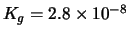 $K_g = 2.8 \times 10^{-8}$