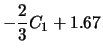 $\displaystyle - \frac{2}{3} C_1 + 1.67$