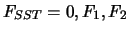 $F_{SST} = 0, F_1, F_2$