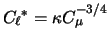 ${C_{\ell}}^* = \kappa C_{\mu}^{-3/4}$