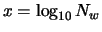$x = \log_{10} N_w$