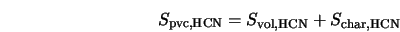 S_{\rm pvc, HCN} = S_{\rm vol, HCN} + S_{\rm char, HCN} 