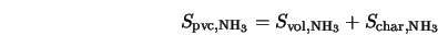  S_{\rm pvc, NH_3} = S_{\rm vol, NH_3} + S_{\rm char, NH_3} 