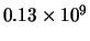 $0.13 \times 10^9$