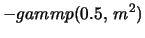 $\displaystyle - gammp (\mbox{0.5, } m^2 )$