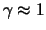 $\gamma\approx 1$