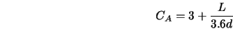  C_A = 3 + \frac{L}{3.6d} 