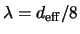 $\lambda = d_{\rm eff}/8$