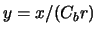 $y=x/(C_b r)$
