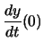 $\displaystyle \frac{dy}{dt}(0)$
