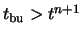 $t_{\rm bu} > t^{n+1}$