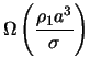 $\displaystyle \Omega \left(\frac{\rho_1 a^3}{\sigma}\right)$