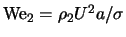 ${\rm We}_2 = \rho_2 U^2a/\sigma$