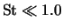 ${\rm St} \ll 1.0$
