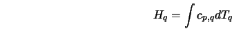  H_q = \int c_{p,q} d T_q 