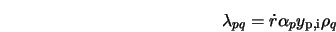  \lambda_{pq} = \dot{r} \alpha_p y_{\rm p, i} \rho_q 