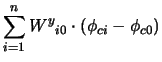 $\displaystyle \sum_{i=1}^{n}{{W^y}_{i0} \cdot (\phi_{ci} - \phi_{c0})}$