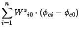 $\displaystyle \sum_{i=1}^{n}{{W^z}_{i0} \cdot (\phi_{ci} - \phi_{c0})}$