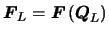 ${\mbox{\boldmath$F$}}_L = {\mbox{\boldmath$F$}}\left({\mbox{\boldmath$Q$}}_L\right)$