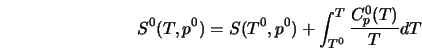  S^{0}(T,p^{0}) = S(T^{0},p^{0}) + \int_{T^{0}}^{T}\frac{C_{p}^{0}(T)}{T}dT 