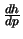 $\frac{dh}{dp}$