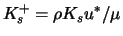 $K_s ^{+} = \rho K_s u^{*}/\mu$