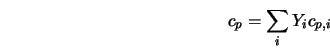  c_{p} = \sum_i Y_i c_{p,i} 