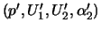 $(p',U'_1,U'_2,\alpha'_2)$