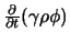 $\frac{\partial}{\partial t}(\gamma \rho \phi)$
