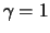 $\gamma = 1$