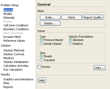 ANSYS FLUENT 12.1 in Workbench Tutorial - Step 4: Setting Up the CFD ...